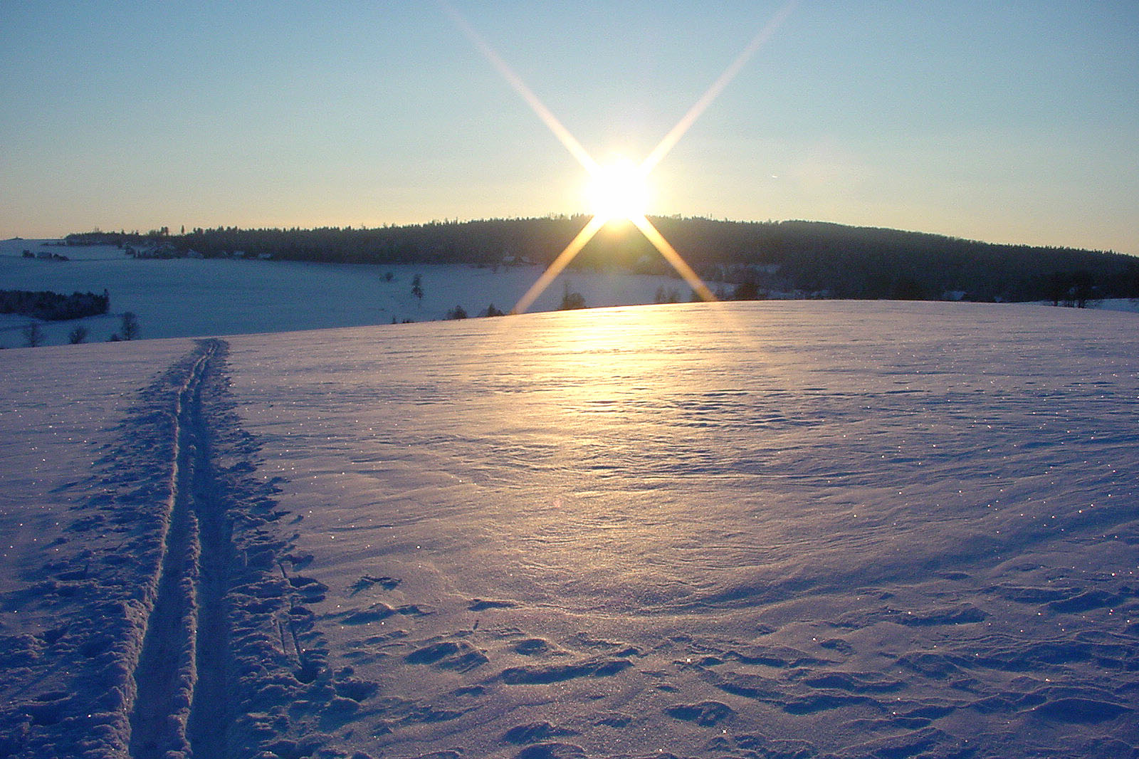 Schneelandschaft Loipen Skifahren